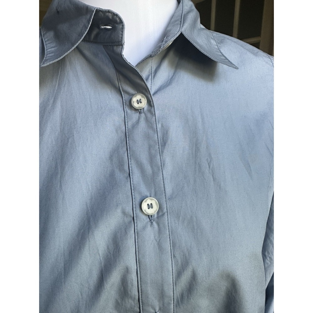 FREE PEOPLE Blue 100% Cotton Brown Eyed Girl Top Poplin Blouse Size S $88 NEW - Picture 4 of 8